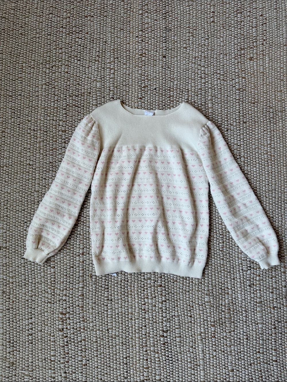 Jamie Kay Cream Sweater with Pink Fair Isle Detail